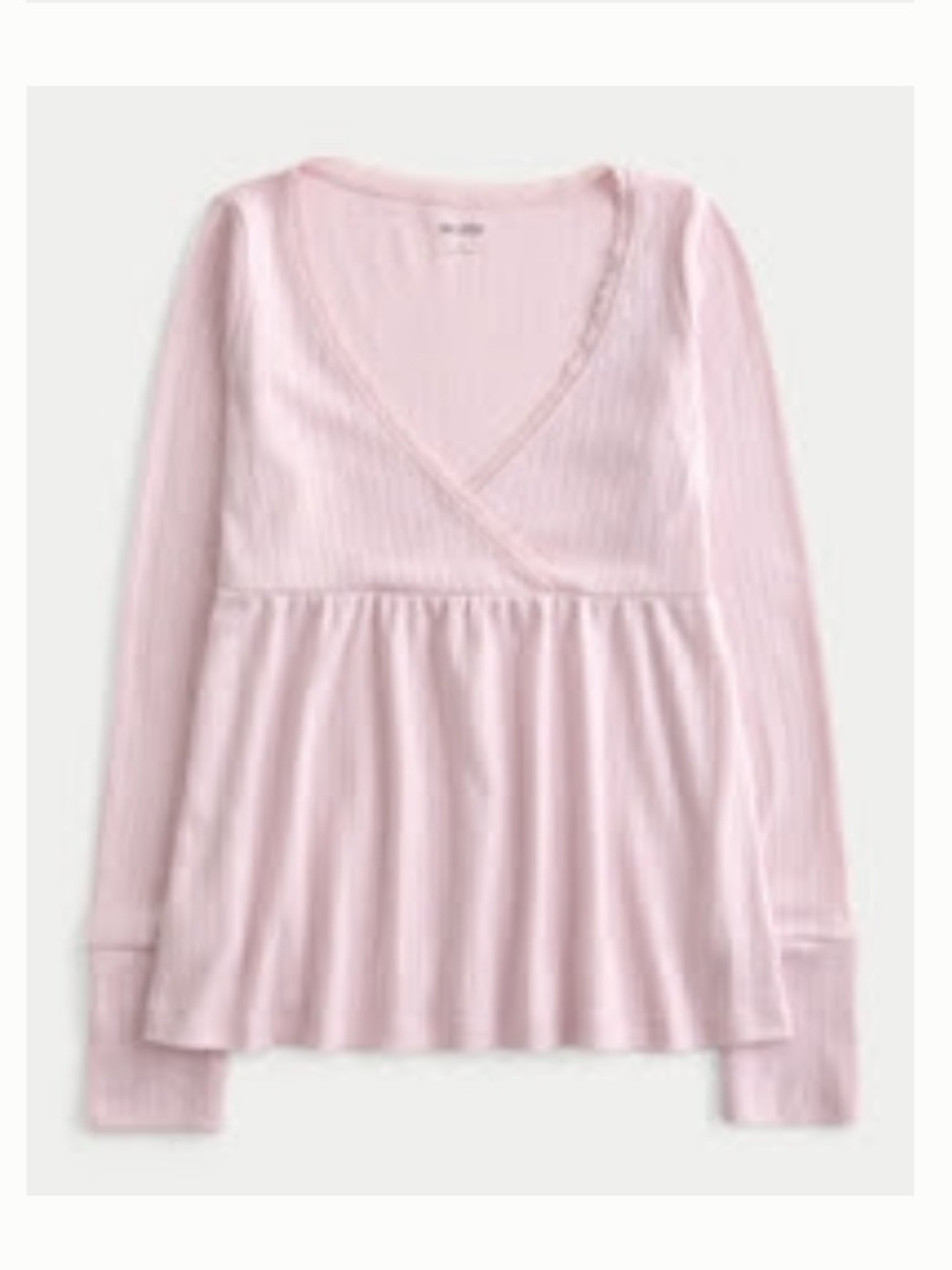 Hollister Long sleeve pointelle babydoll top